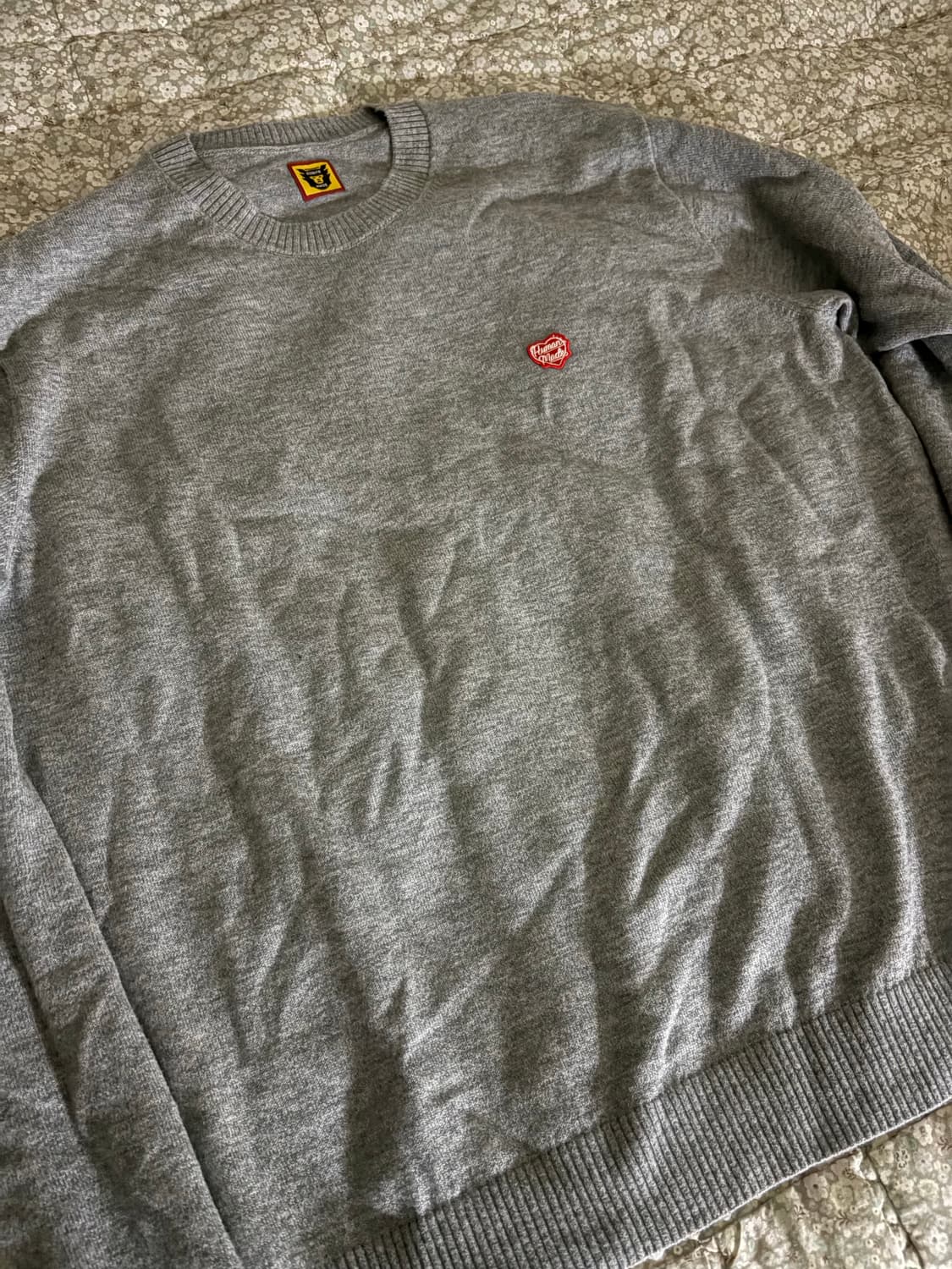 휴먼메이드 하트 배지 니트 스웨터 그레이 XL 상품이미지2