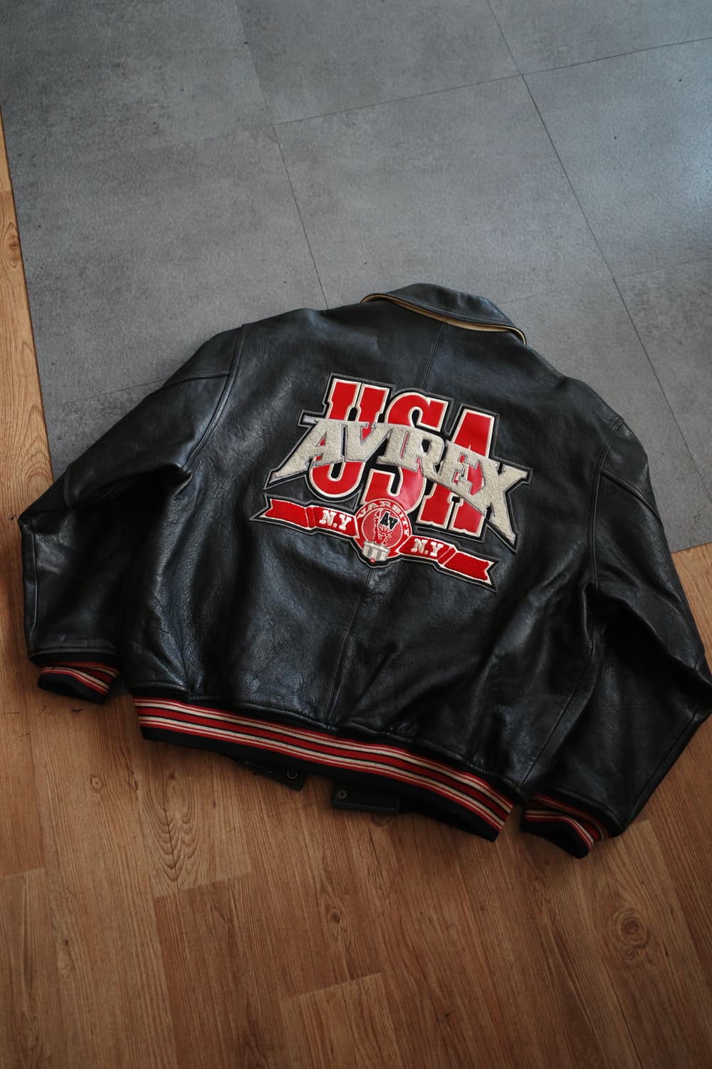 아비렉스 레더 바시티 자켓 상품이미지1