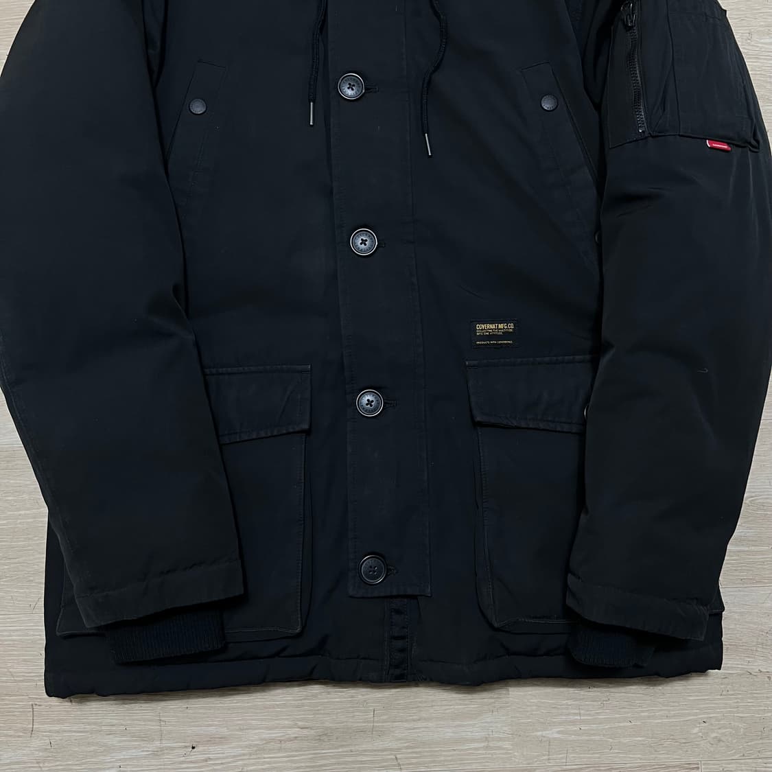 커버낫 스탠다드 구스다운 후드 파카 야상패딩 점퍼 [블랙] L/100 상품이미지3