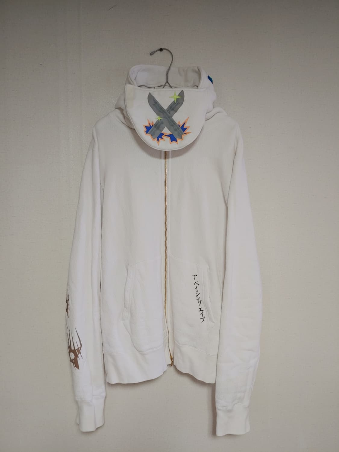 [L] 베이프 2020SS 닌자 마스크 후드집업 화이트 상품이미지5