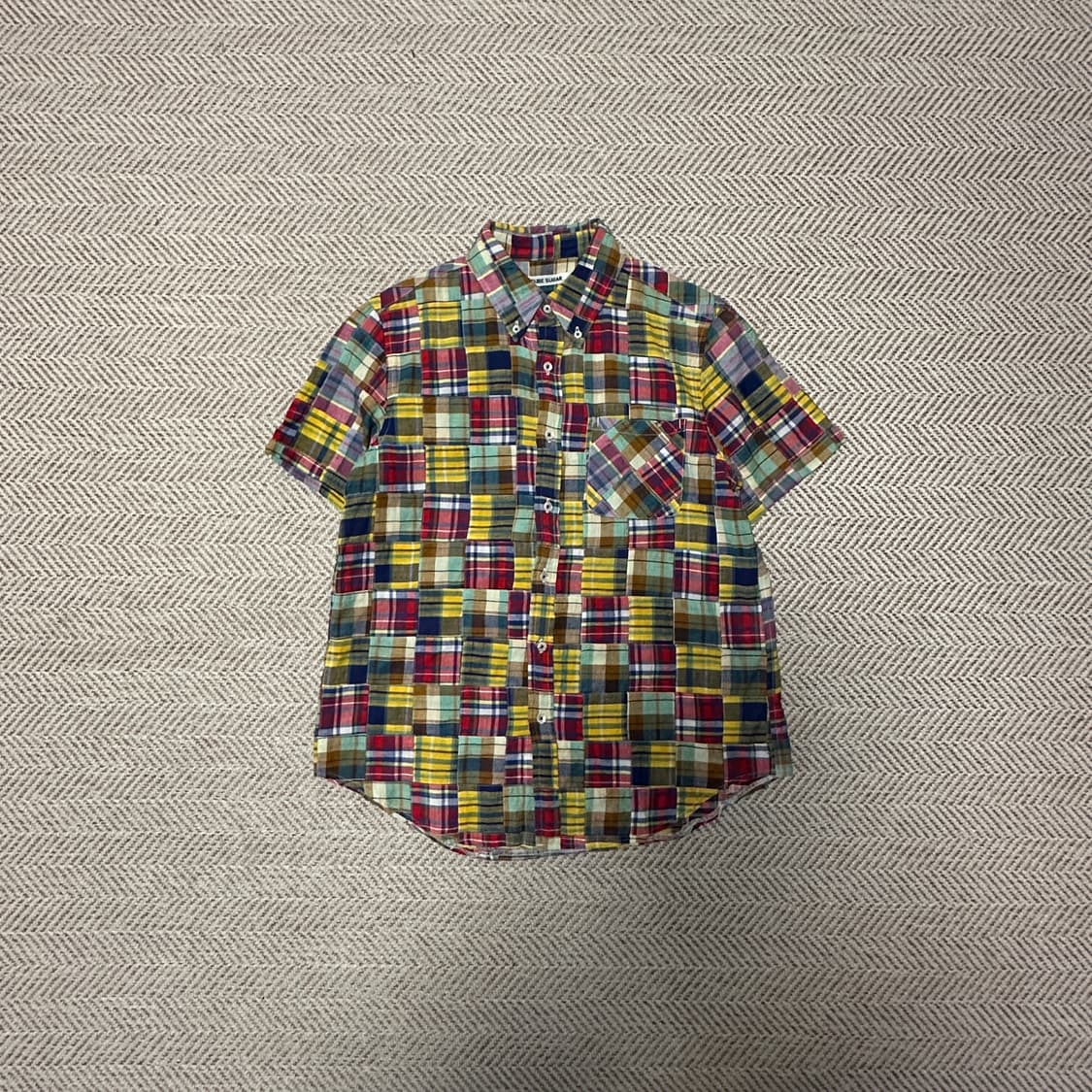 CUBE SUGAR patchwork shirt 상품이미지1