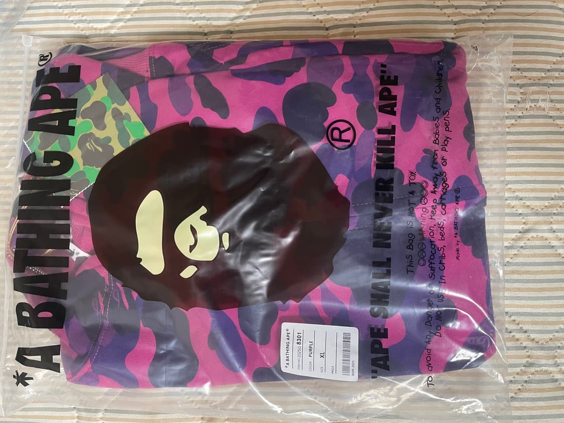 베이프 퍼플 샤크 후드집업 xl 상품이미지1