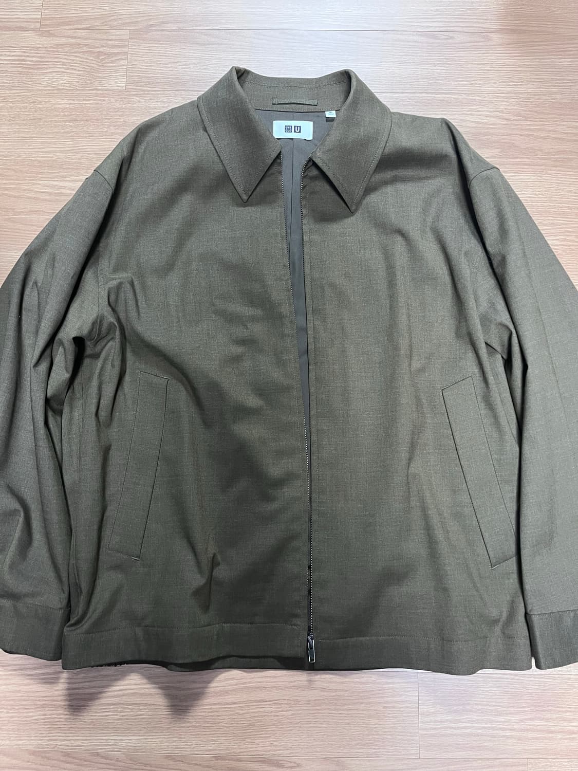 유니클로 U 오버사이즈 집업 블루종 다크 브라운 2XL XXL 상품이미지1