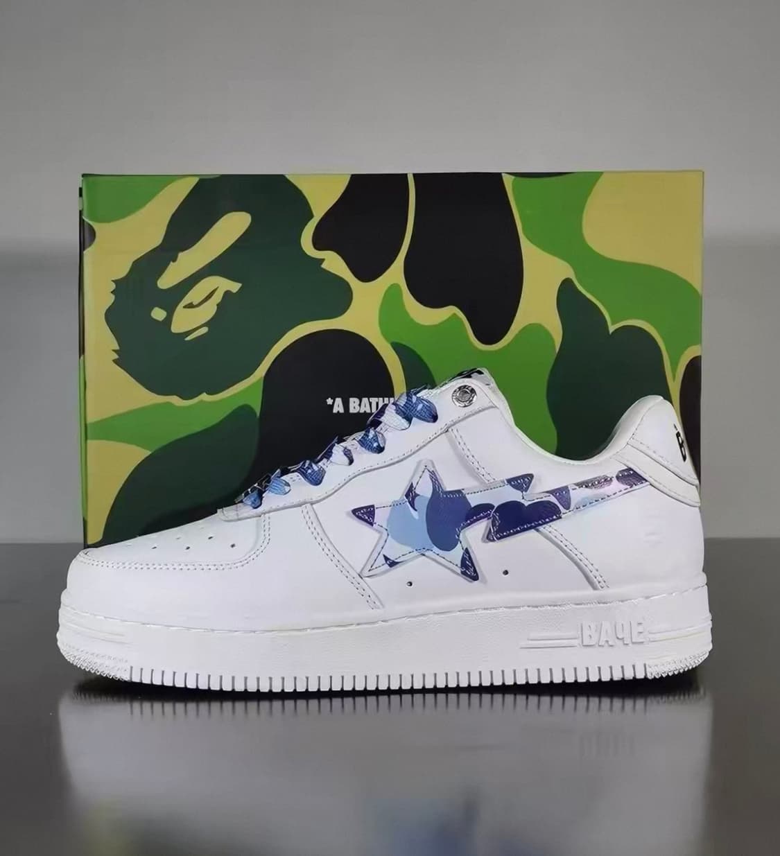 베이프 ABC 카모 베이프 스타 로우 스니커즈 블루 상품이미지1