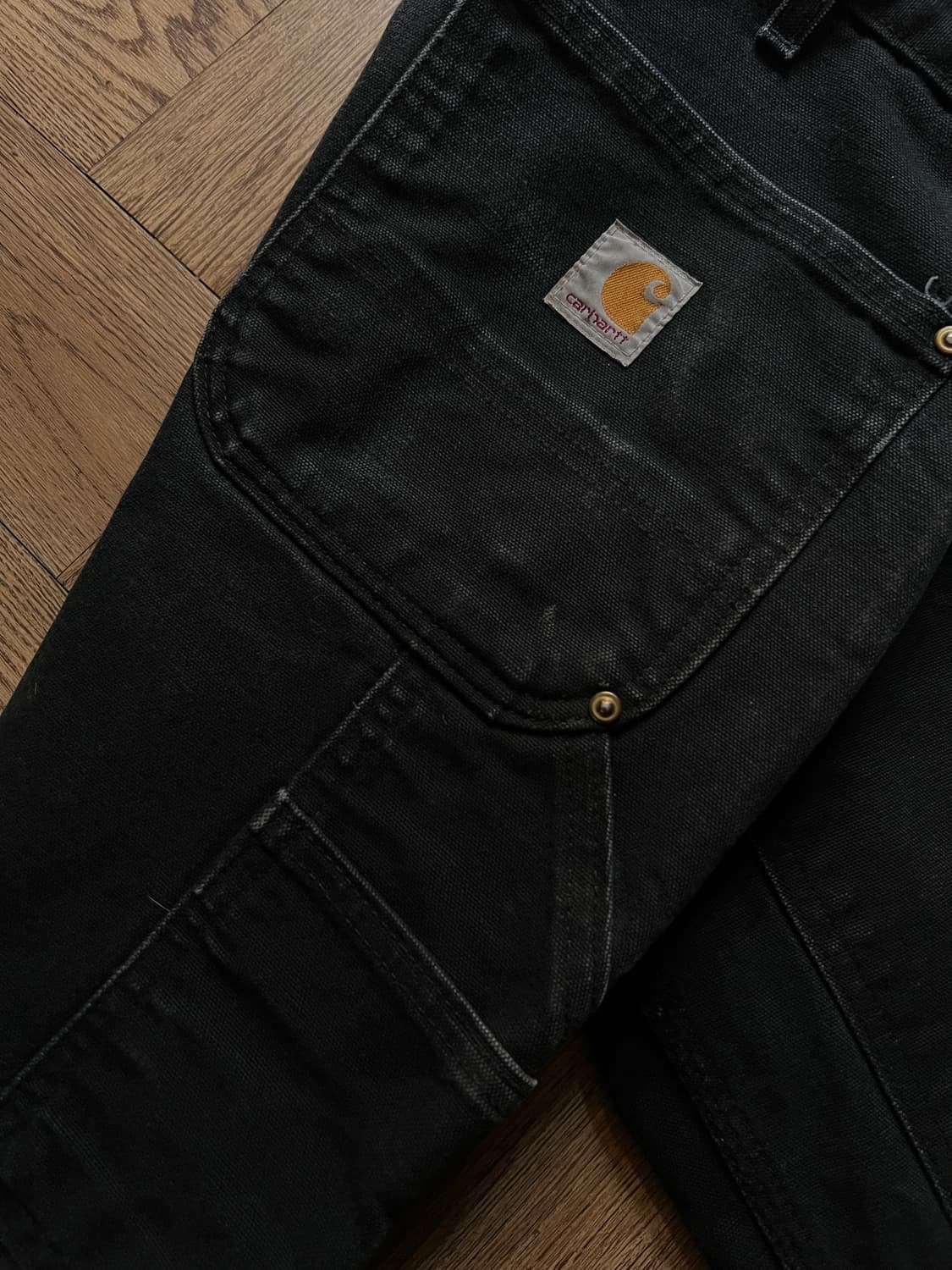 [32]칼하트 Made in USA 더티워싱 블랙 더블니 워크 팬츠 상품이미지8