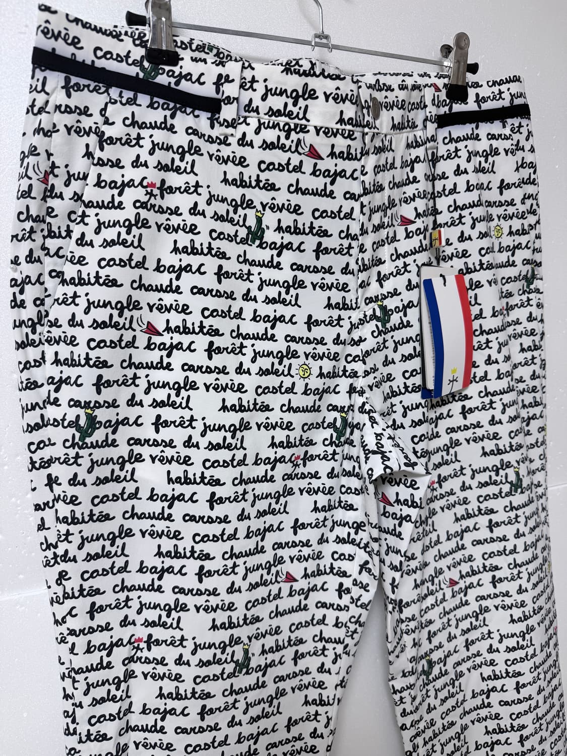 카스텔바작 골프 팬츠 화이트 레터링 슬림핏 새상품 30-31 상품이미지2