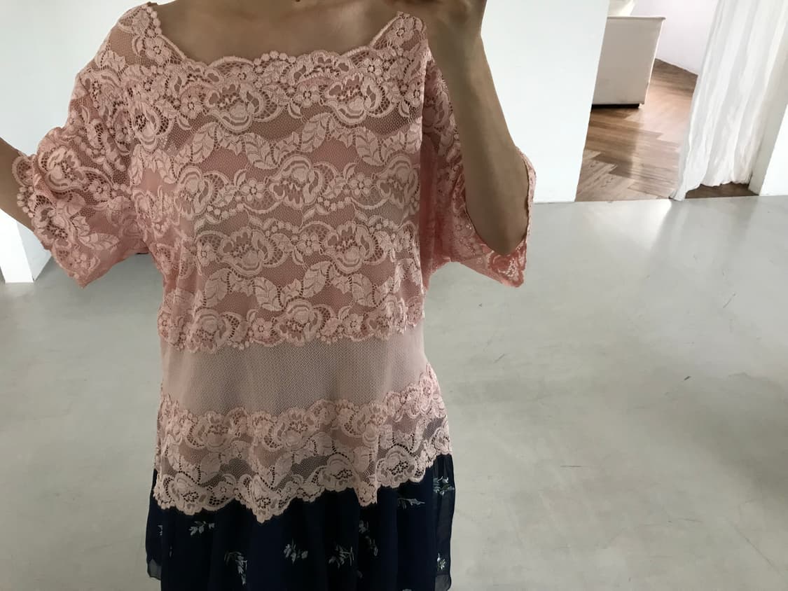 vintage pink lace top 상품이미지7