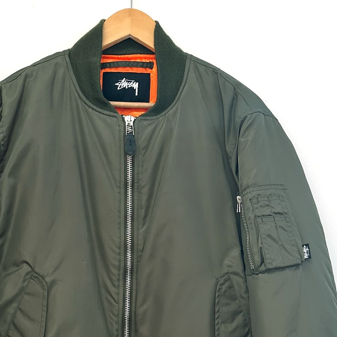 스투시 꼼데가르송 40주년 MA-1 플라이트 자켓 블루종 점퍼 남성 L 상품이미지4