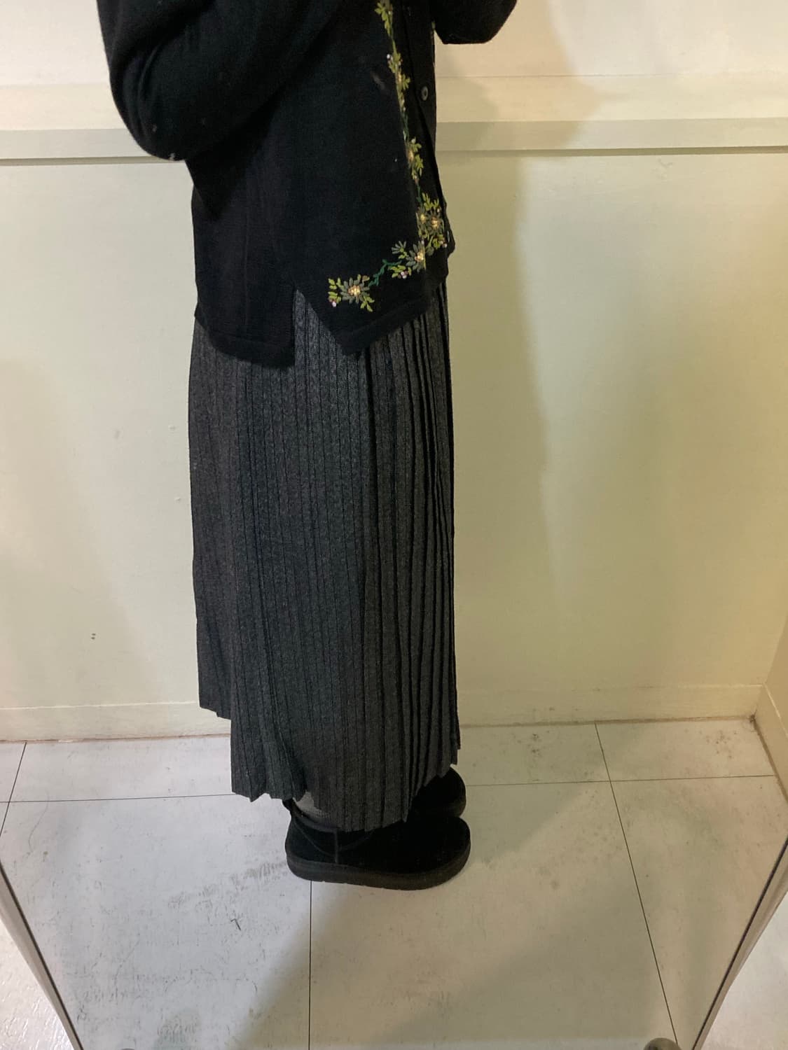 울 플리츠 스마트 클래식 롱스커트 상품이미지9