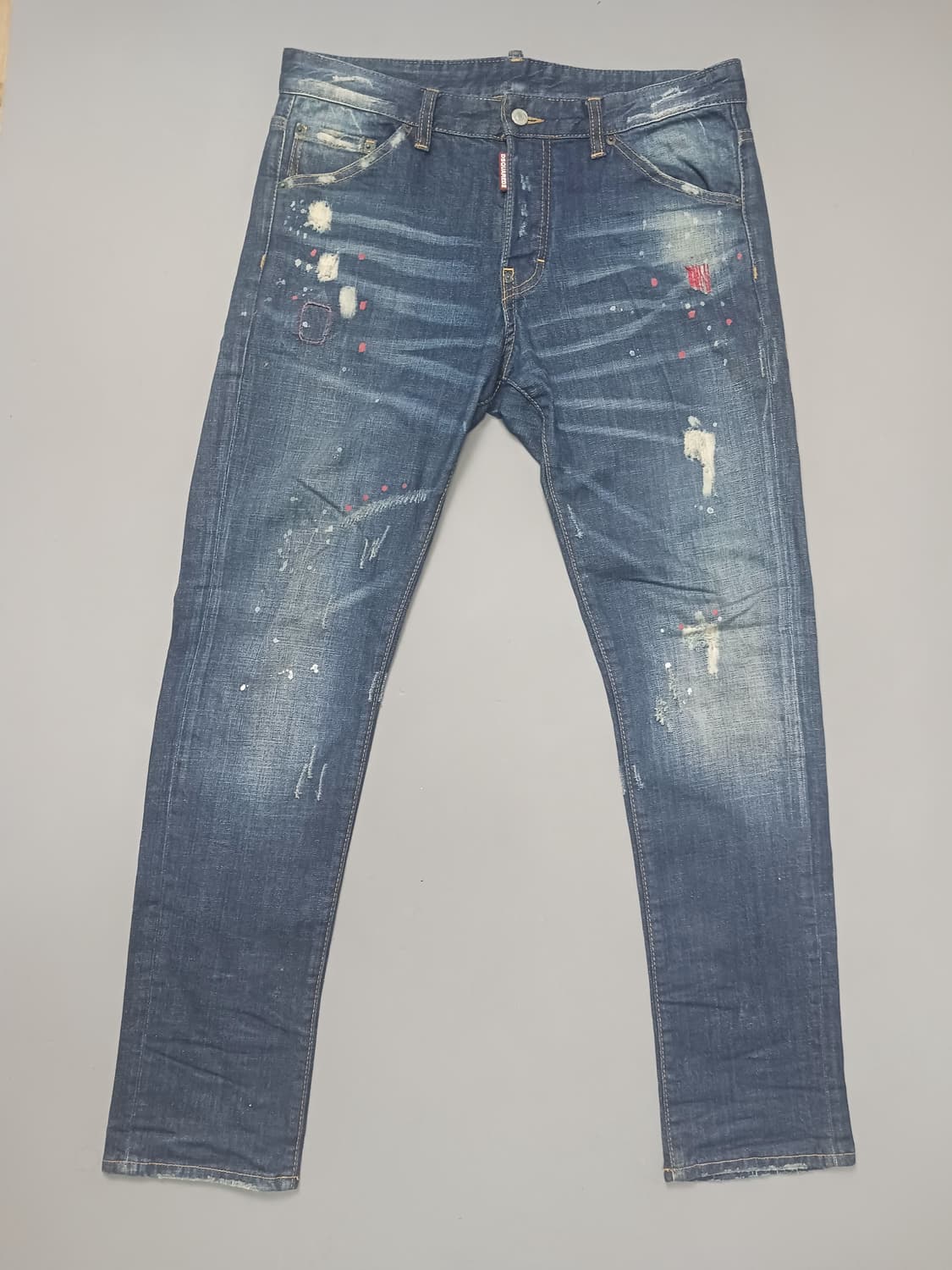 [34] 디스퀘어드2 멀티페인팅 레드탭 슬림진 청바지 상품이미지1