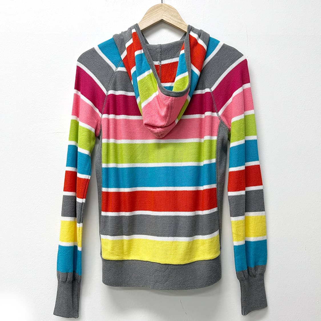 먼싱웨어 골프웨어 스트라이프 니트 후드 집업 자켓 점퍼 여성 L 상품이미지4