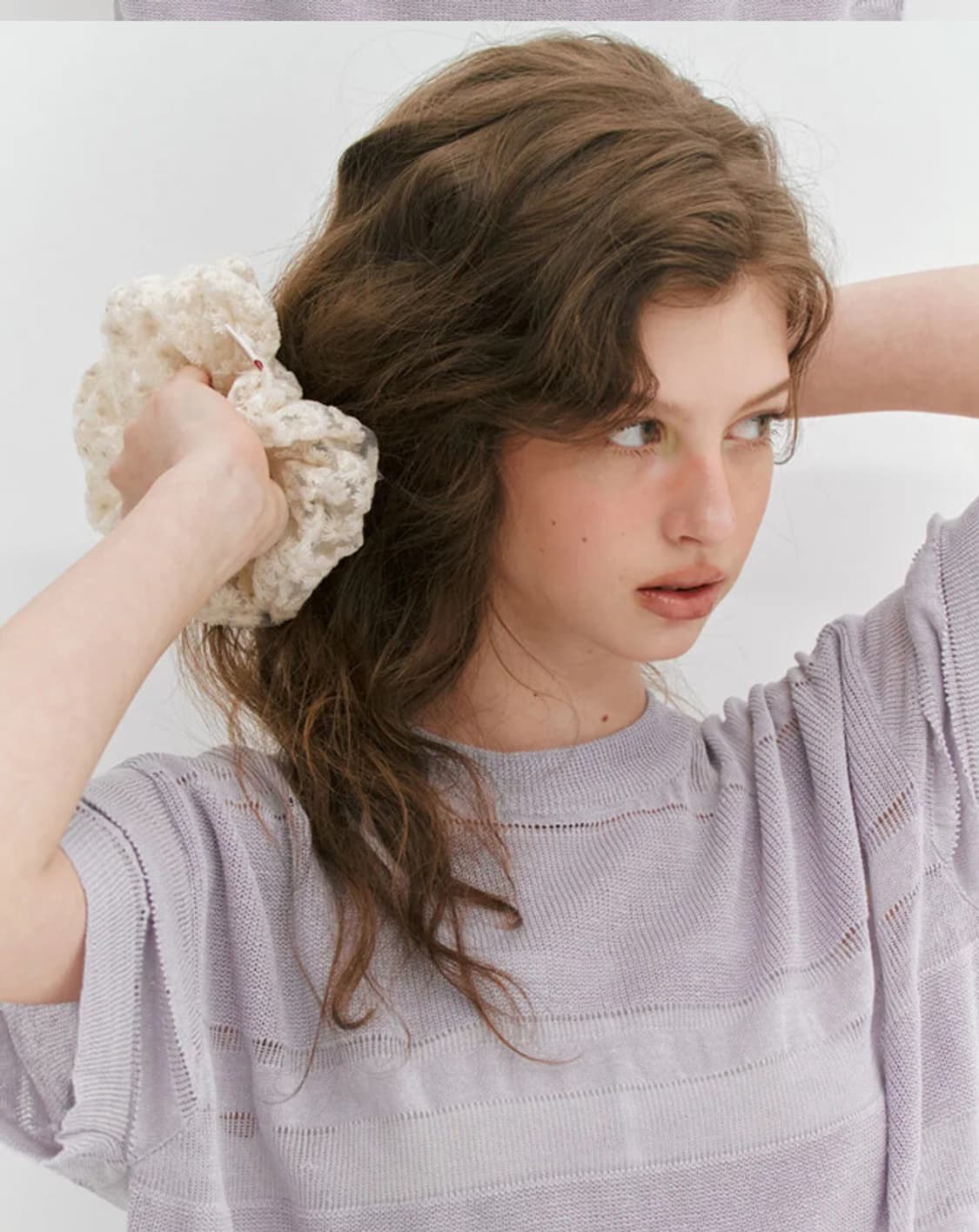 민더리 플라워 레이스 스크런치 상품이미지3