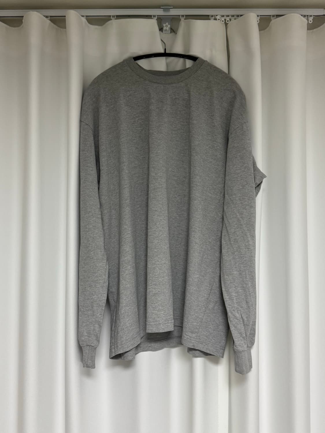 [L] 유니온블루 워시드 롱슬리브 멜란지 그레이 상품이미지2