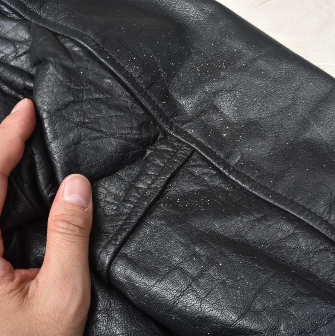 90S 리얼 레더 하드 라이더 가죽 자켓 48 N0719 상품이미지8