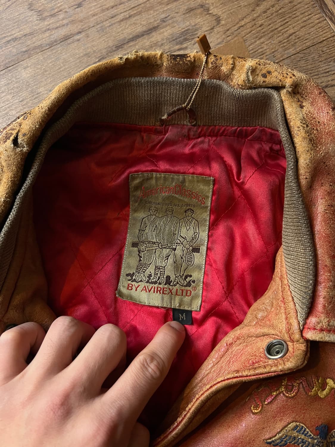 [M]90's 아비렉스 USA 리얼레더 바시티 자켓 상품이미지3