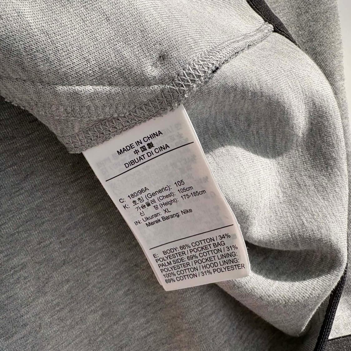 나이키 준신형 그레이 맨즈라인 테크팩 후드집업(XL) 상품이미지5