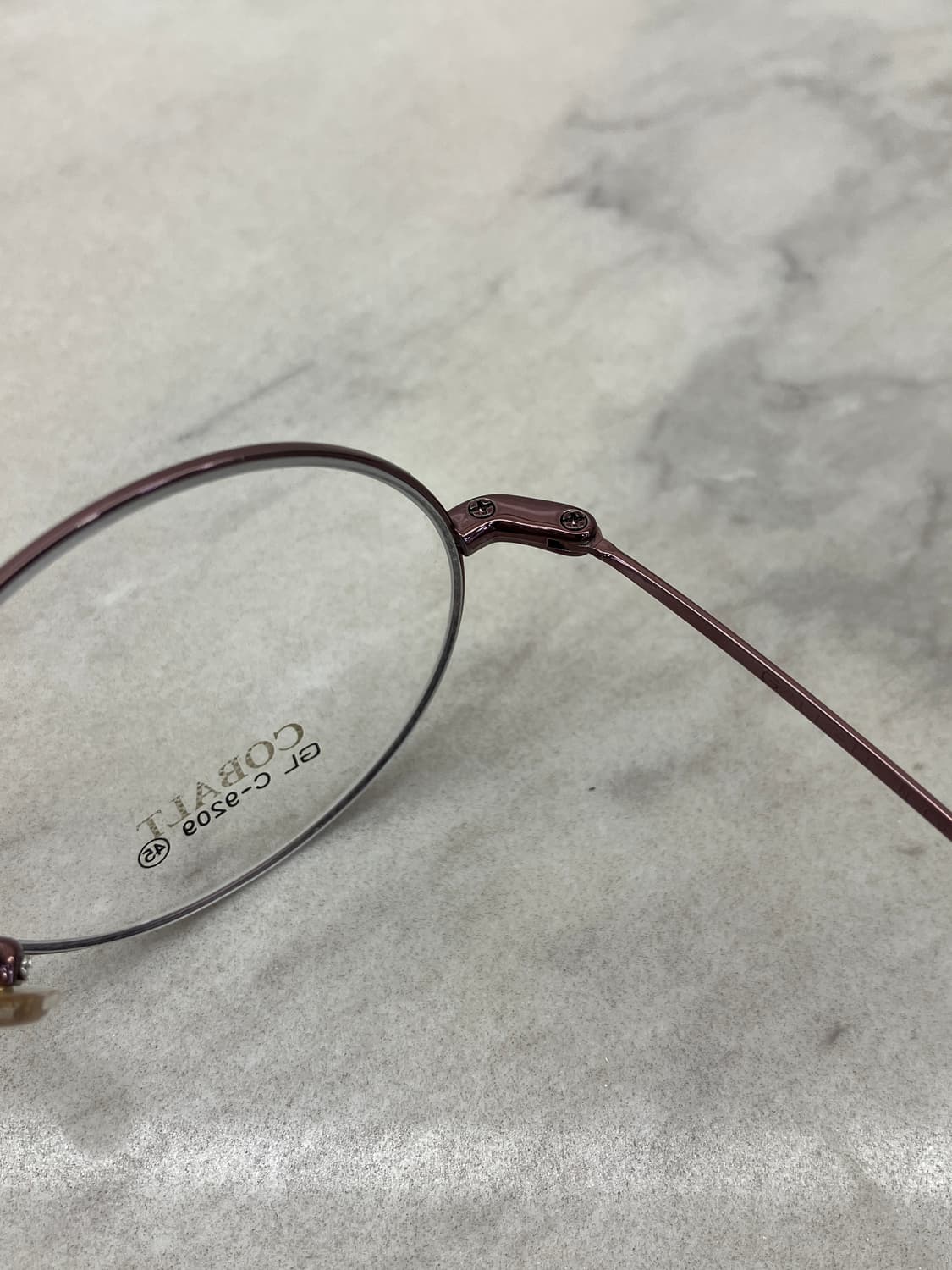 B38 갤랑 GALLAN 유광 퍼플 라운드 메탈테 안경 상품이미지3