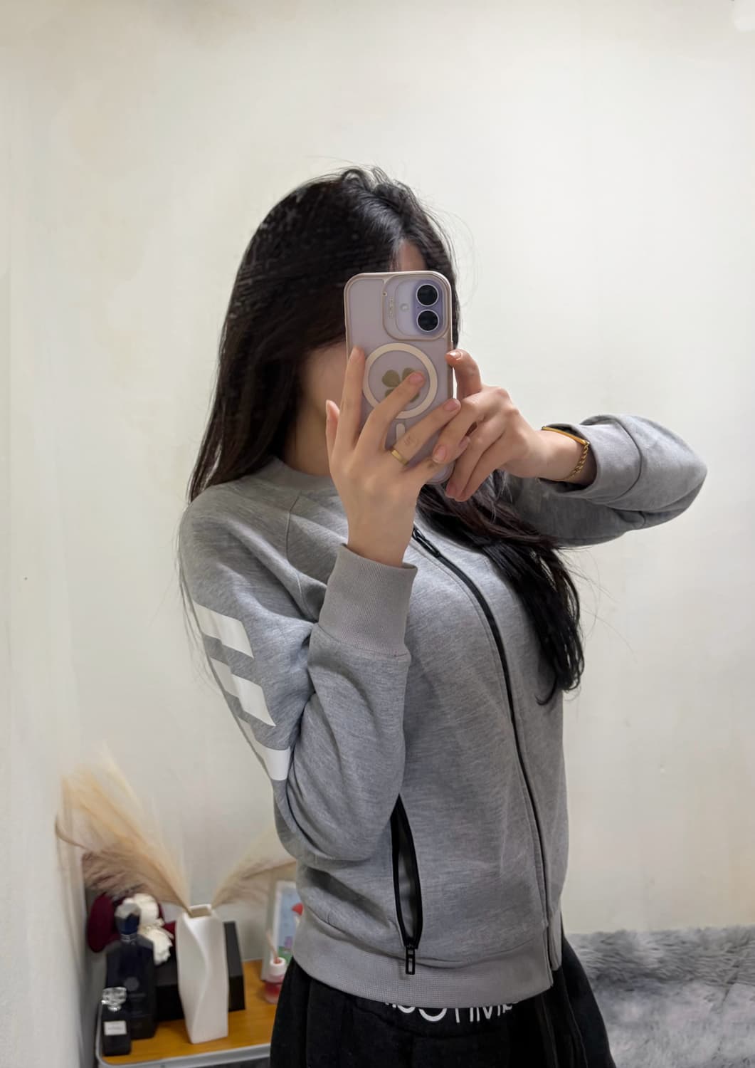 아디다스 그레이 스포츠 여성 트랙탑(xs) 상품이미지2