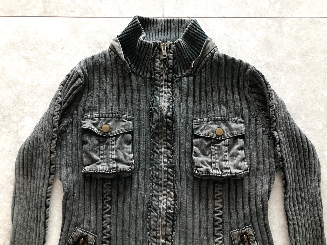 00‘s • y2k 골지 포켓 집업 상품이미지3