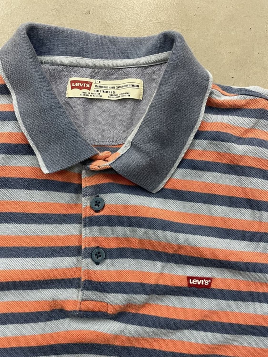 리바이스 스트라이프 폴로 셔츠 L 상품이미지2