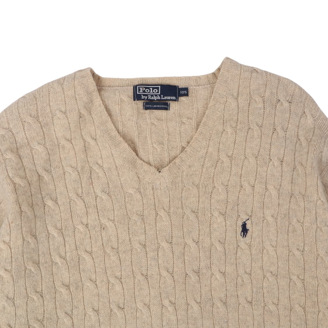폴로 랄프로렌 베이지 램스울 케이블 니트 상품이미지2