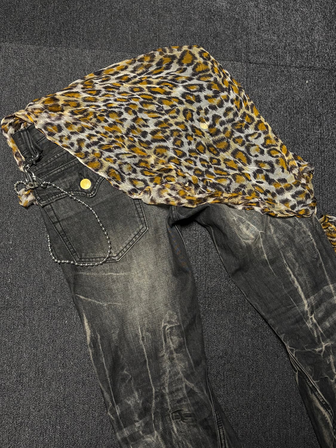 jpn Rock-Punk leopard Silk scarf 상품이미지3