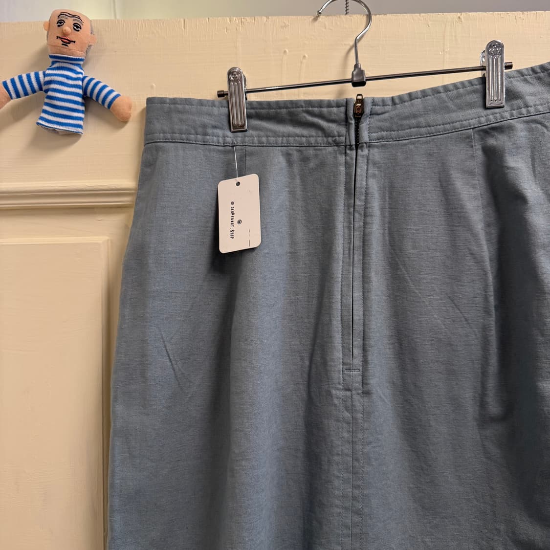 하늘색 린넨 스커트 상품이미지4