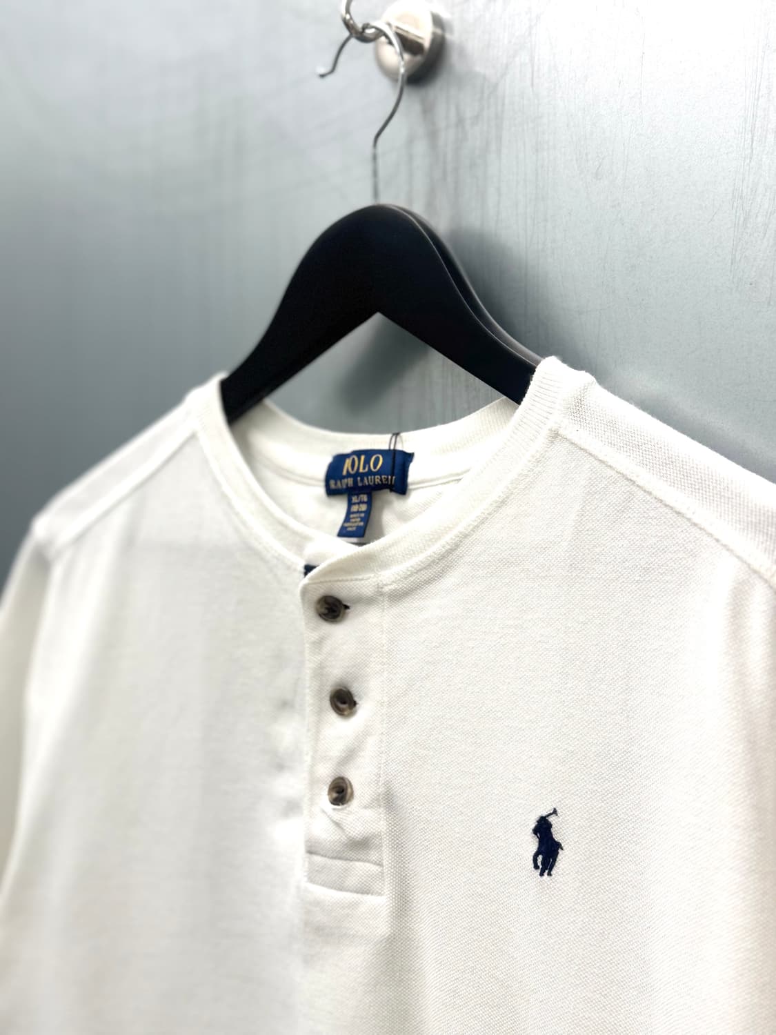 Polo 폴로 랄프로렌 화이트 색상 코튼 헨리넥 반팔 티셔츠 상품이미지5