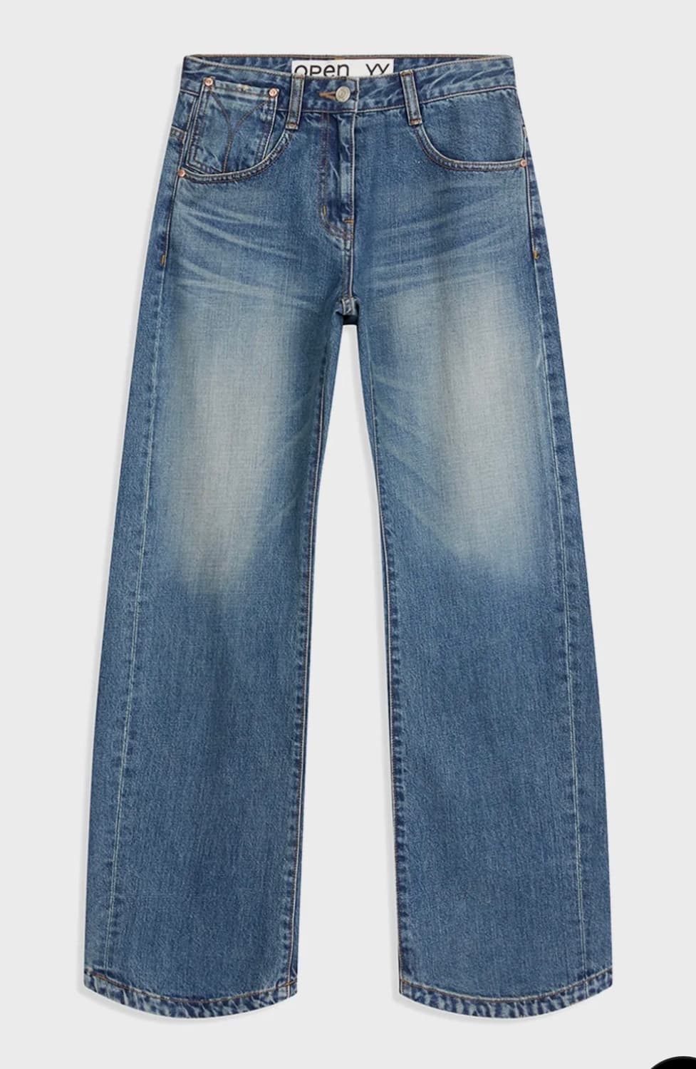 Open yy Curved Jeans (Dark blue) 상품이미지2