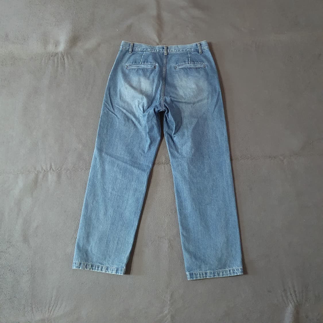 셔터 투턱 와이드 데님 팬츠 L 라이트블루 상품이미지5