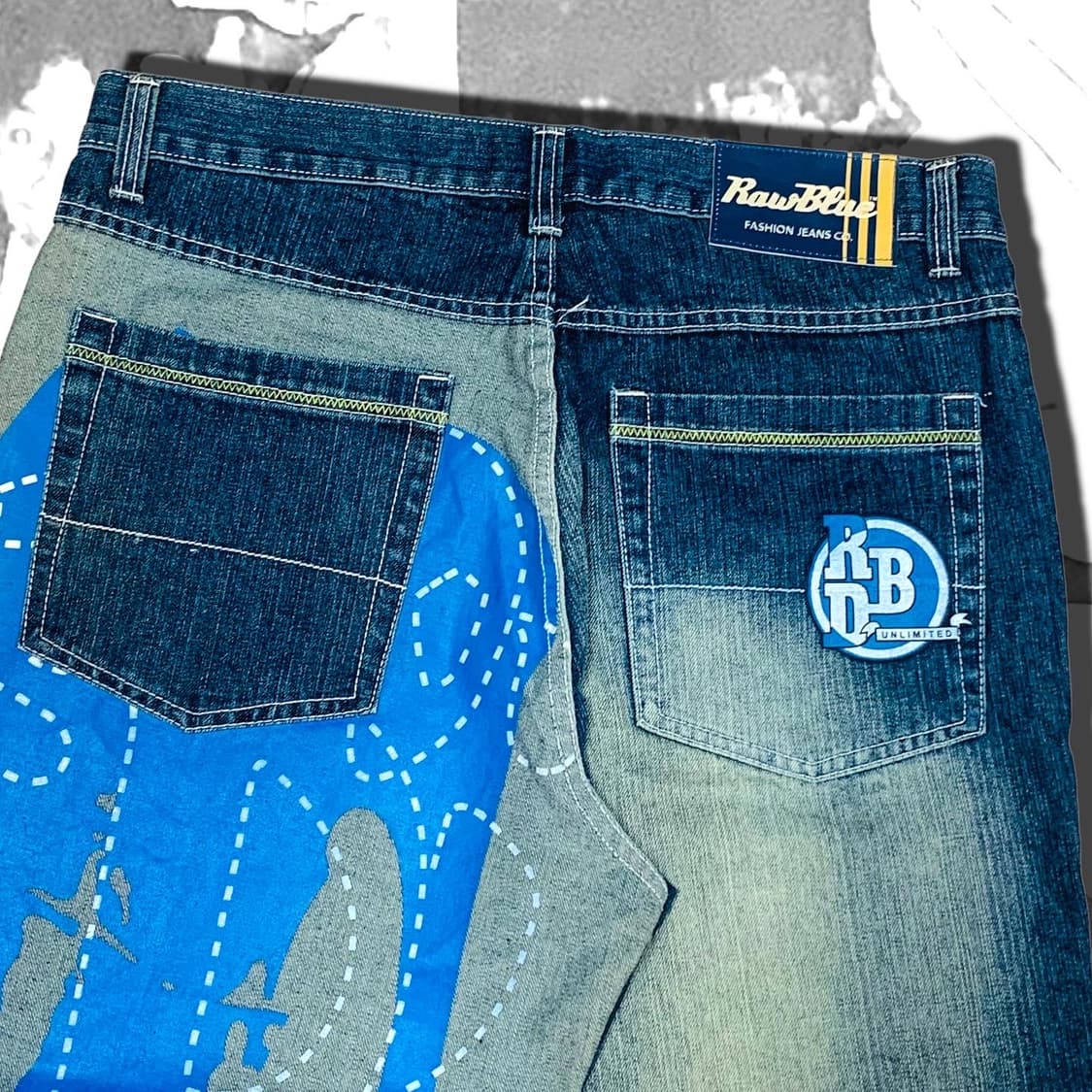 Raw blue 로우블루 올드스쿨 아트 힙합 청바지 상품이미지6