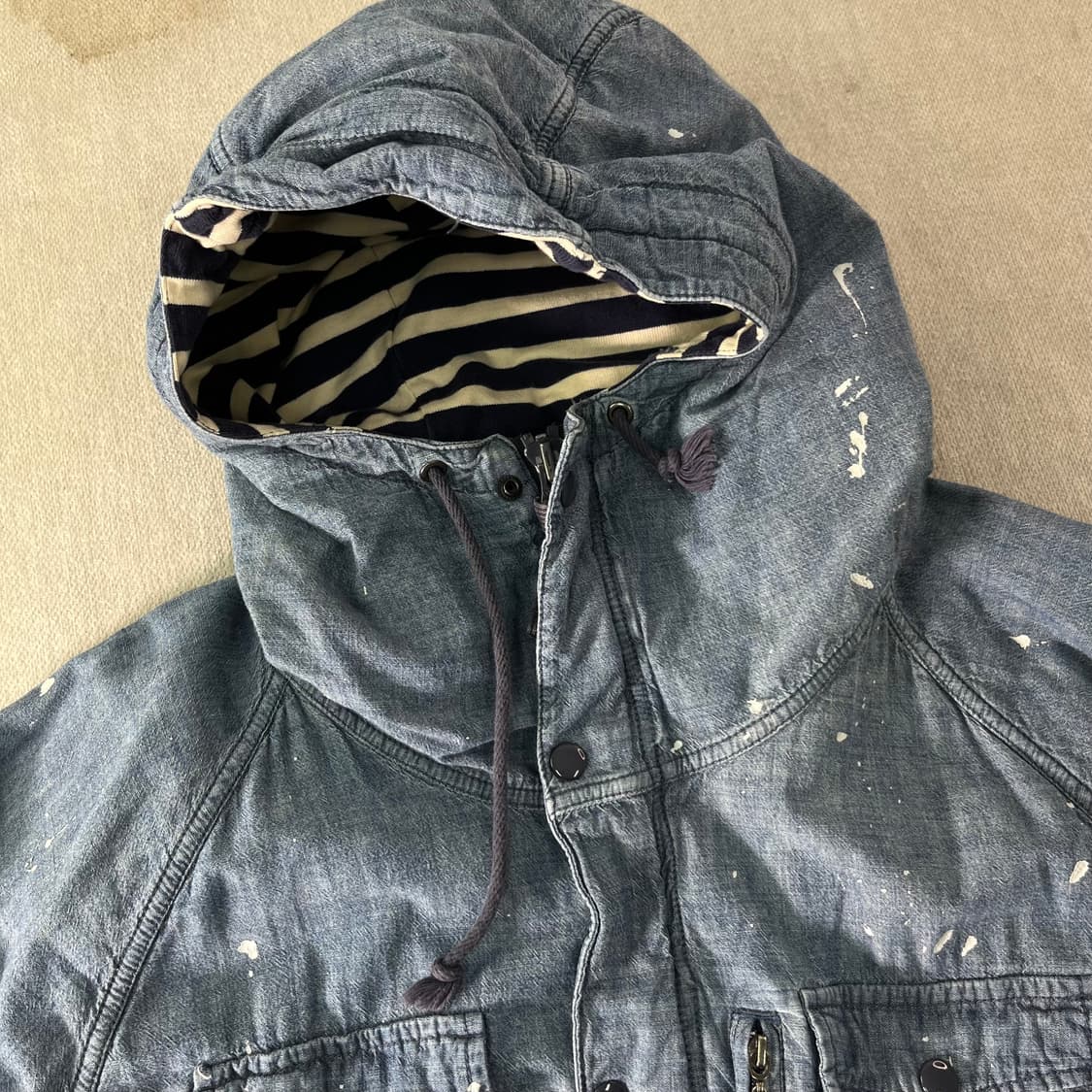 100 폴로 데님 앤 서플라이 페인팅 데님 필드 자켓 상품이미지4