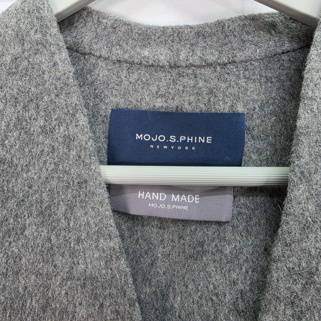 모조에스핀 핸드메이드 모90% 롱 조끼 베스트 55사이즈 새상품급 상품이미지8