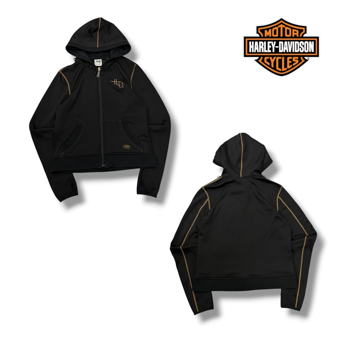 할리데이비슨 자수로고 워머 후드집업 상품이미지2