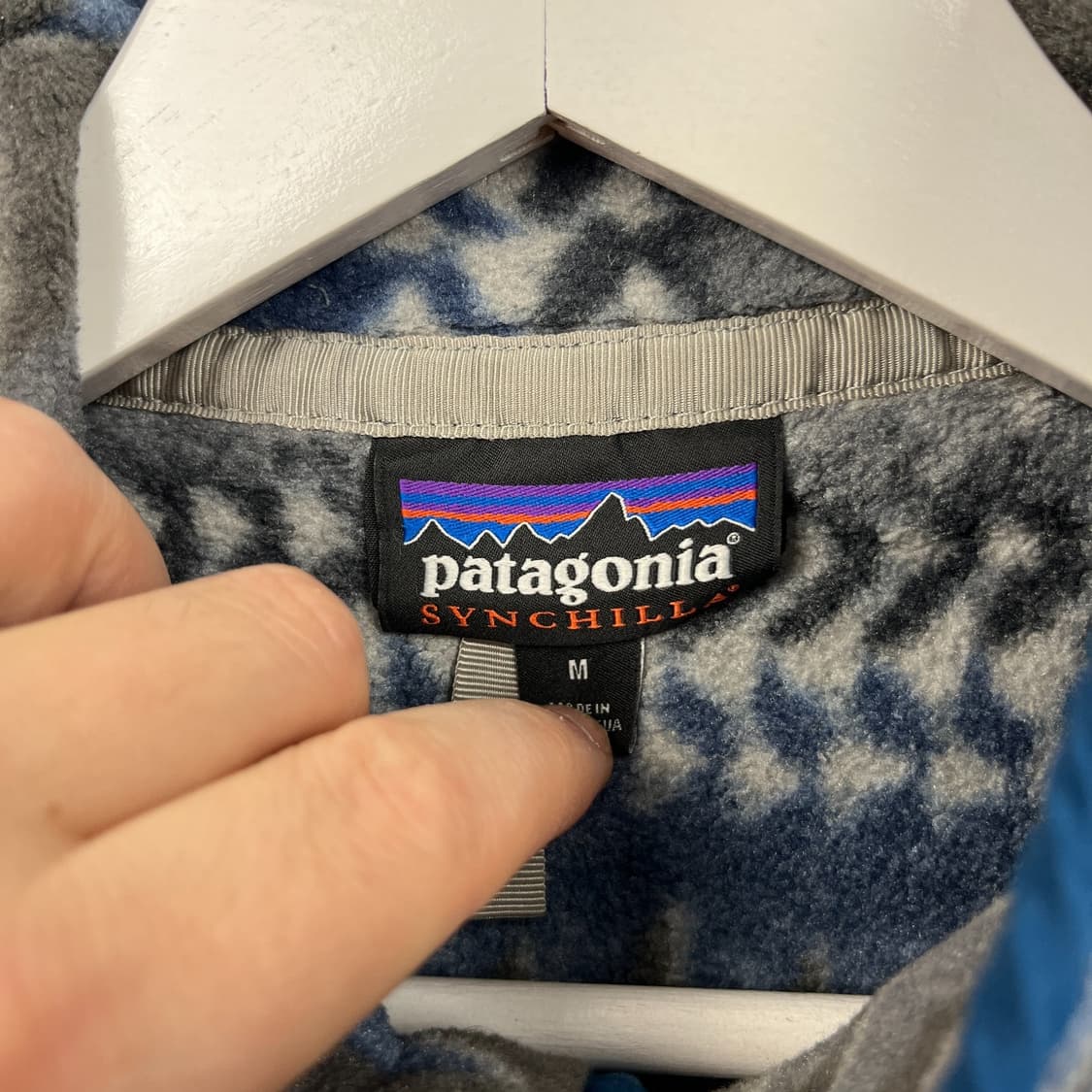 99FW 파타고니아 신칠라 스냅-T 그레이블루/틸블루 아즈텍 패턴 상품이미지4