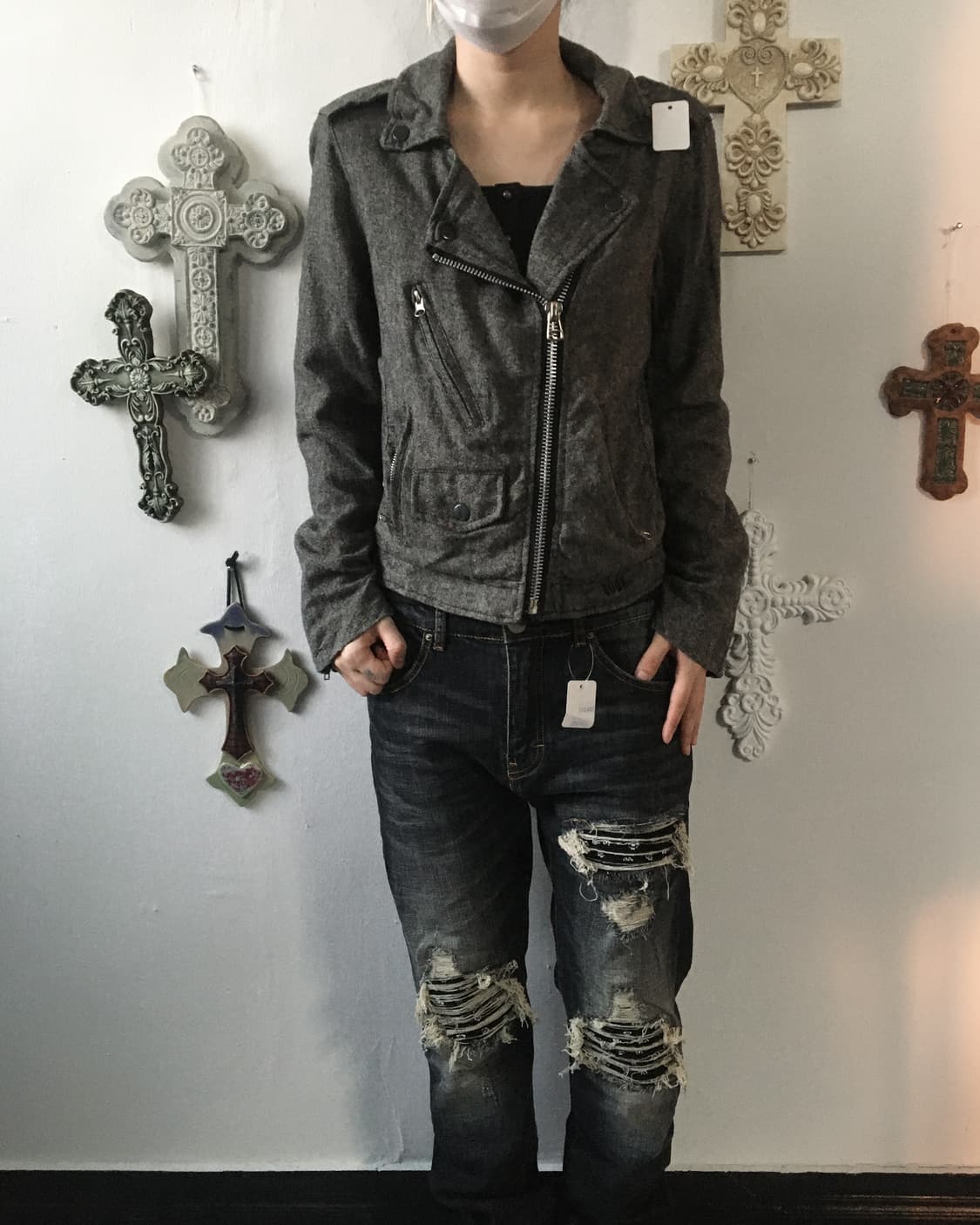 Woolen rider jacket 상품이미지1