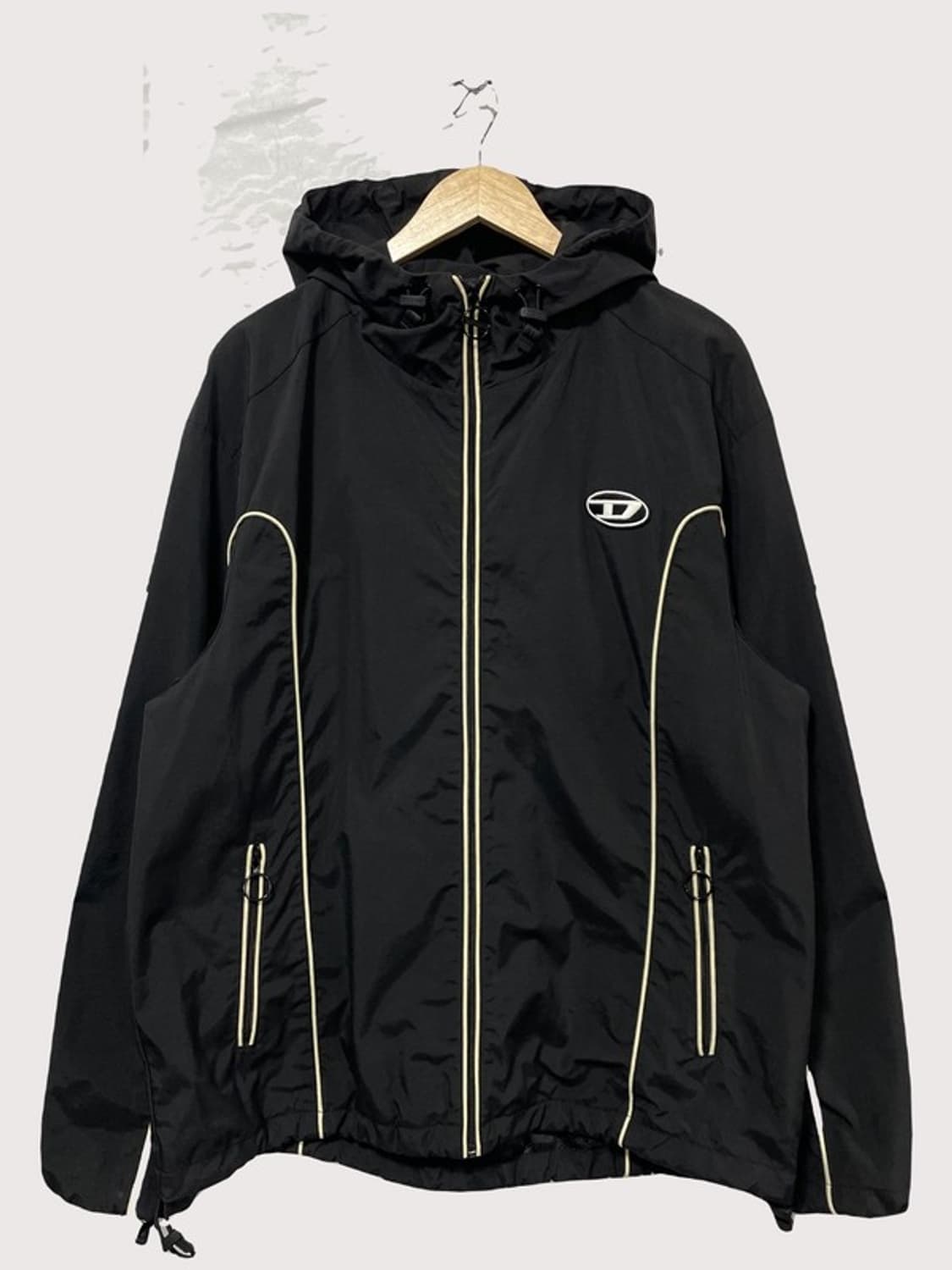 디젤 J 하이브스 콘트라스트 파이핑 윈드브레이커 블랙 XL B00559 상품이미지1