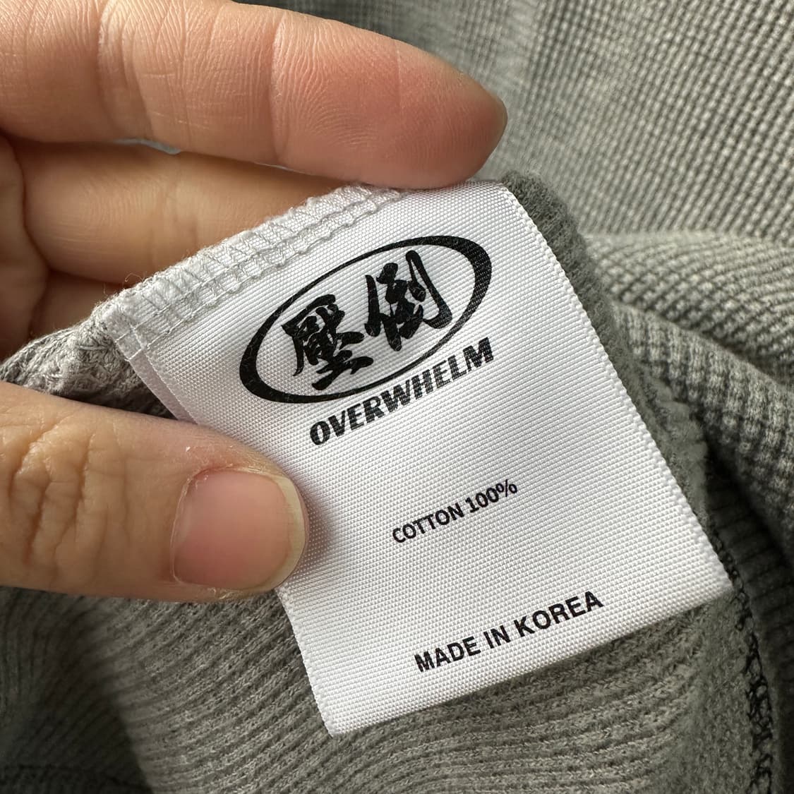 Overwhelm 압도 프린팅 와플 긴팔 티셔츠 그레이 L 상품이미지9