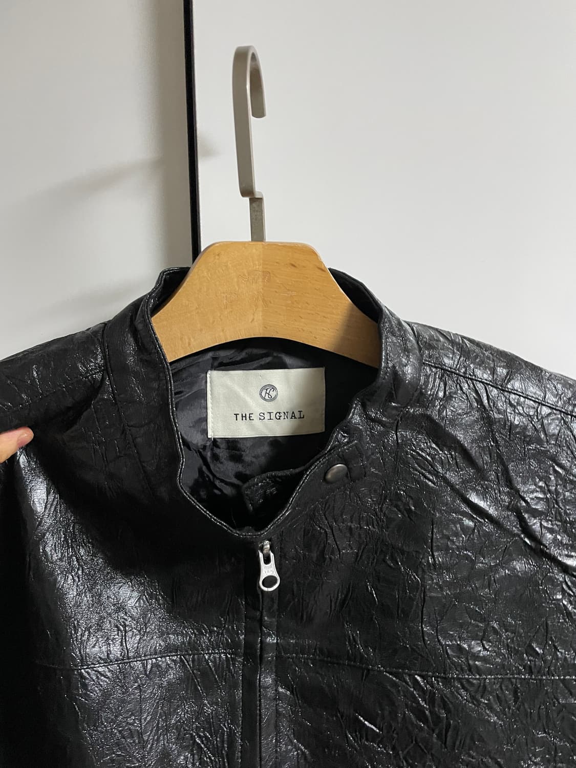 더 시그널 링클 레더 자켓 패딩버전 상품이미지4