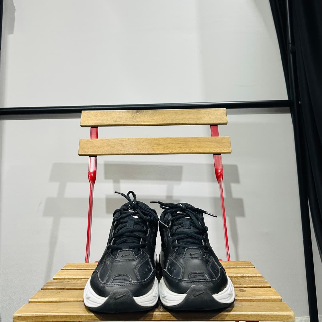 255) 나이키 운동화 남성 남자 신발 M2K 테크노 블랙 레더 상품이미지2