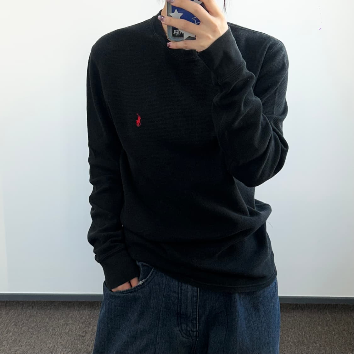 Polo 폴로 레드포니 블랙 와플 니트  상품이미지1