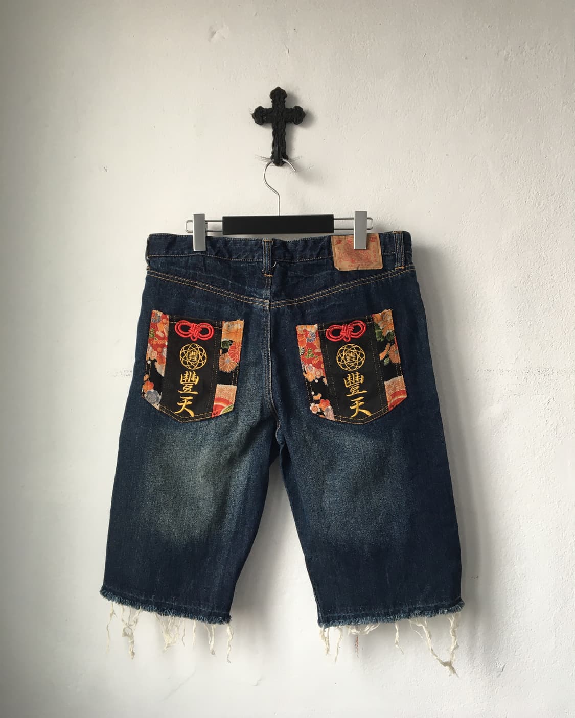 Oriental mood half denim pants 상품이미지1