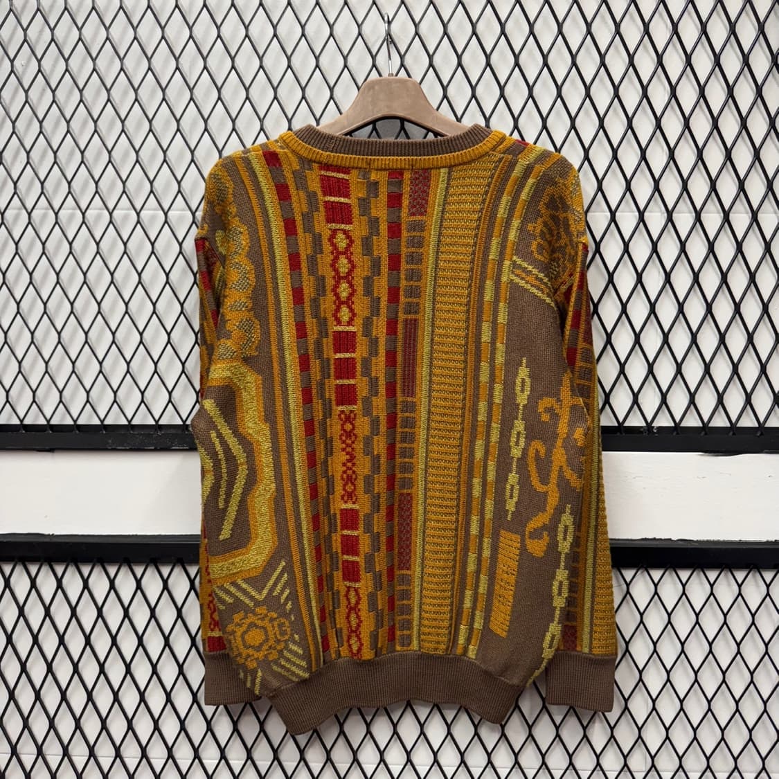 란셀 빈티지 고딕 패턴 디테일 울 니트 스웨터 브라운 상품이미지2