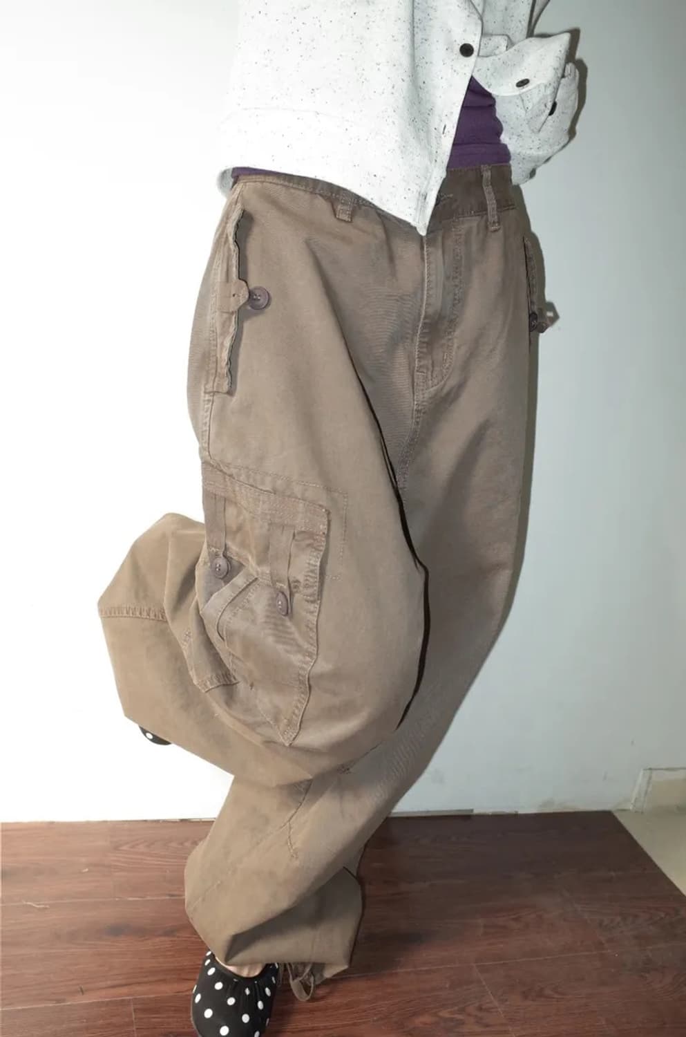 김아홉 브라운 카고 와이드 팬츠 상품이미지5