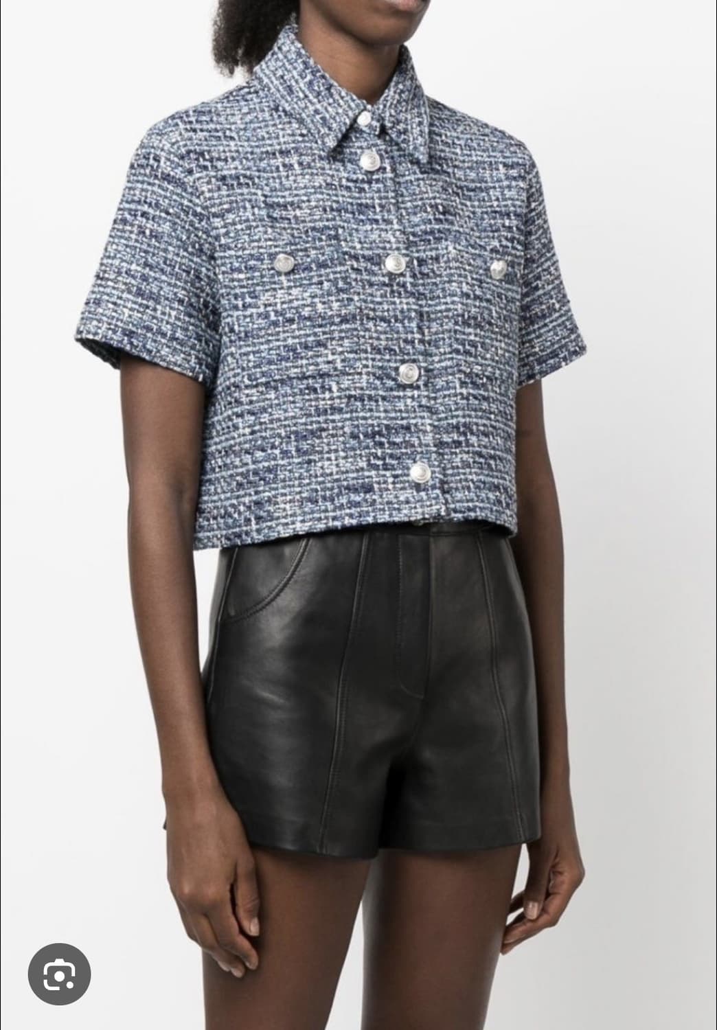 MAJE 마쥬 블루 트위드 크롭 반팔 자켓  1사이즈 상품이미지1