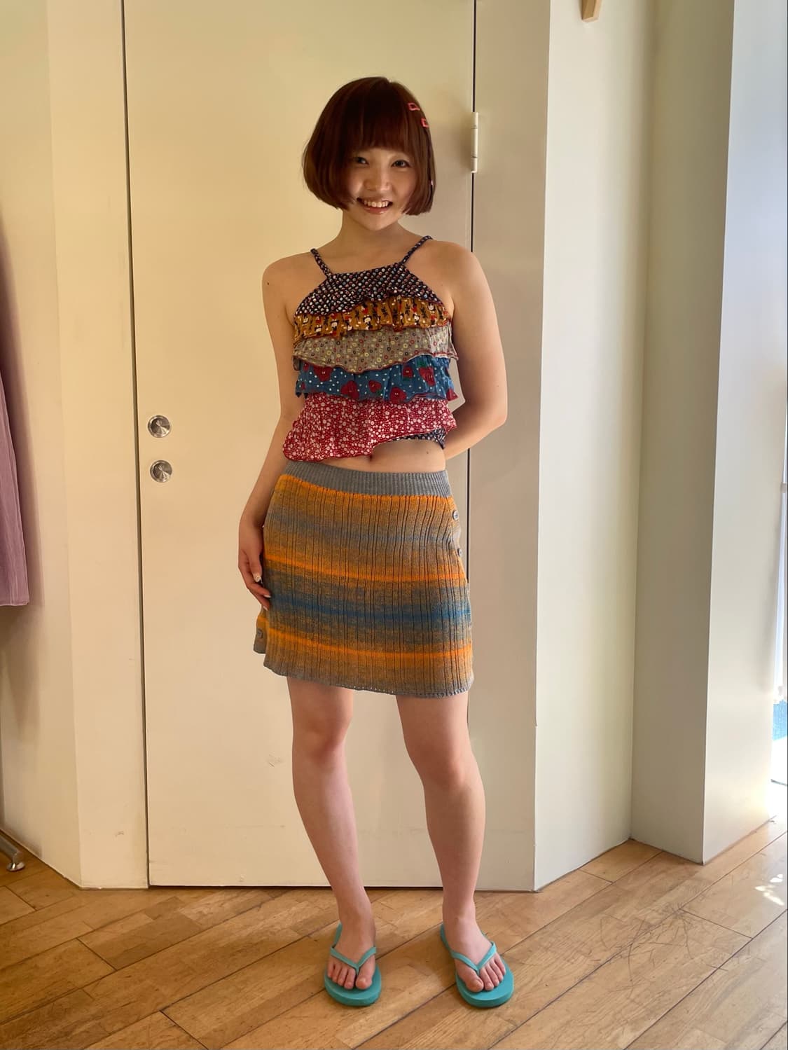 pattern frill sleeveless 상품이미지3