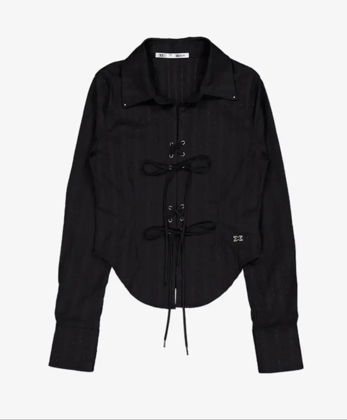 BLACK RACE-UP SHIRT 상품이미지1