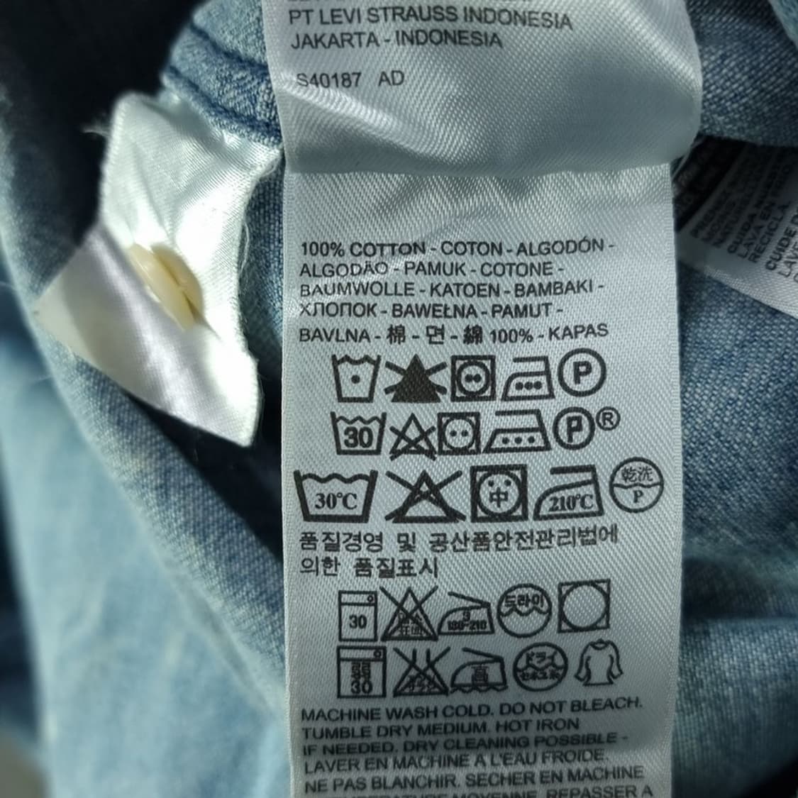 [리바이스] 빈티지 워시드 데님 웨스턴 셔츠 M18485 상품이미지8