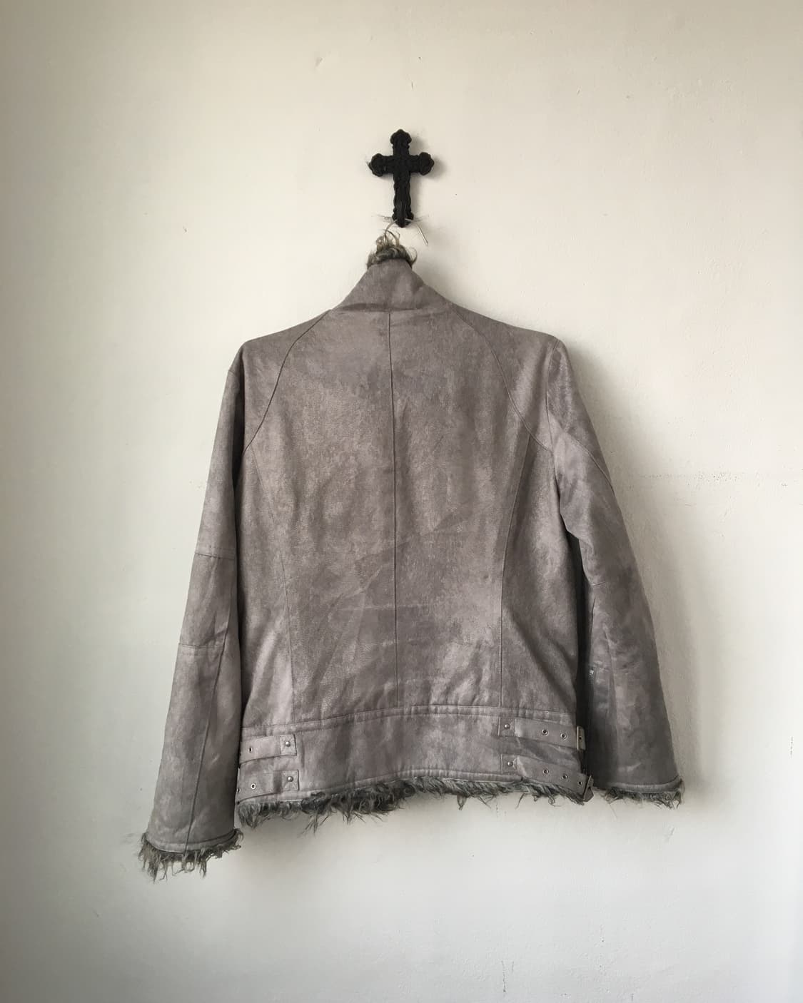 Fake fur trimming belted mustang 상품이미지3