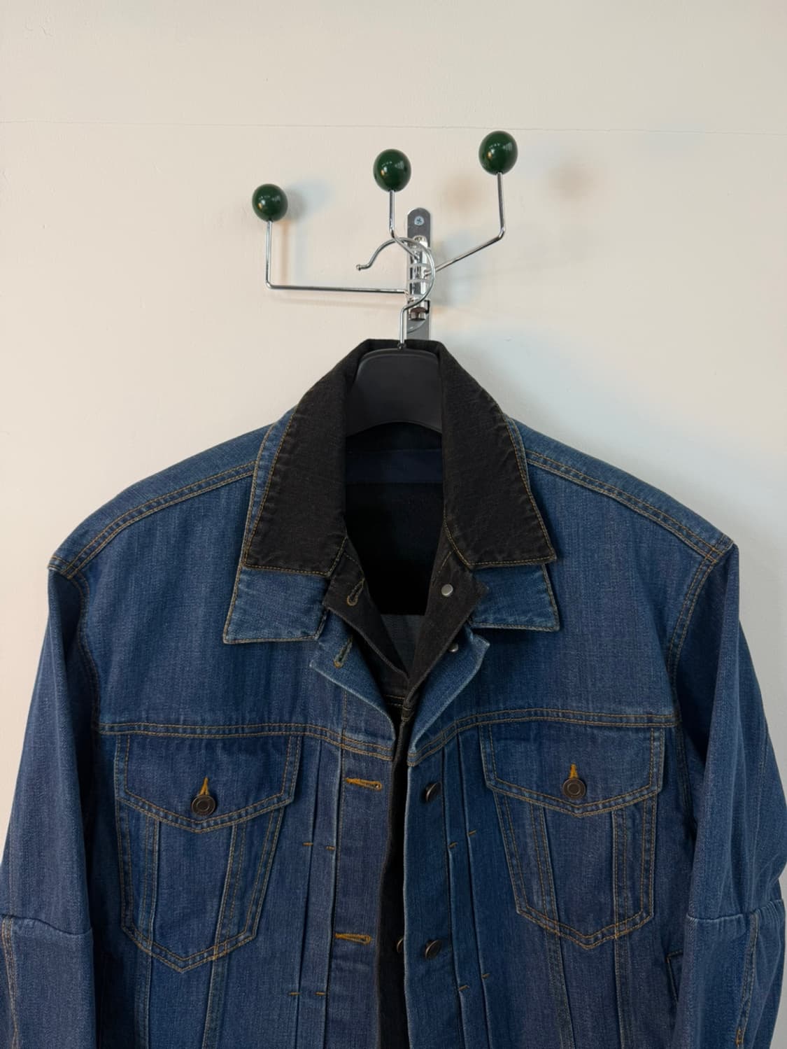 준지 더블 레이어드 데님 트러커 자켓  상품이미지3